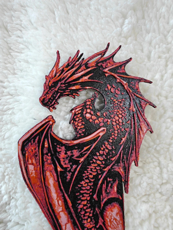 Boekenlegger - wyvern draak - (crimson) - h2s9x3