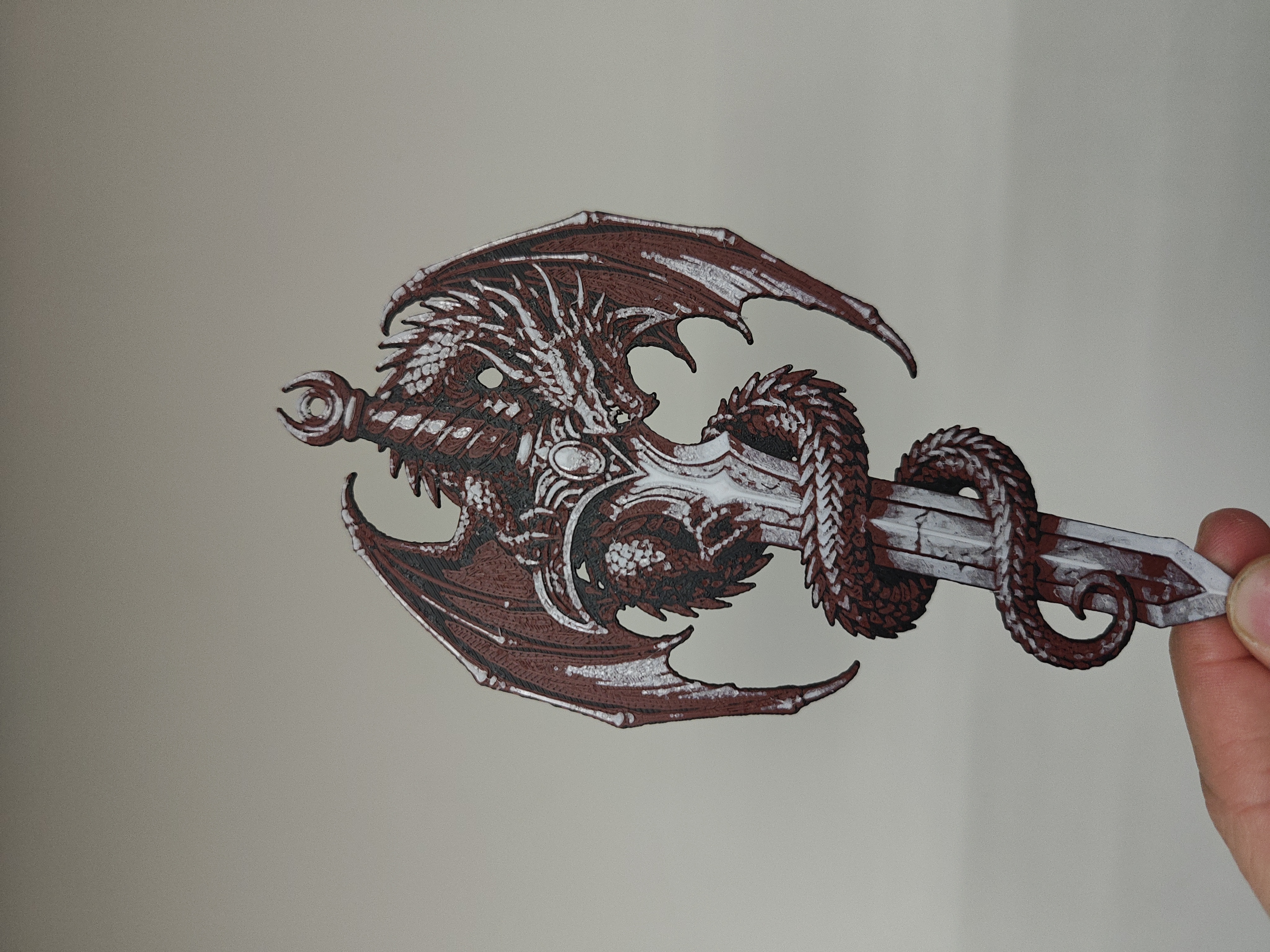 Bookmark - Dragon and Sword - (Crimson)