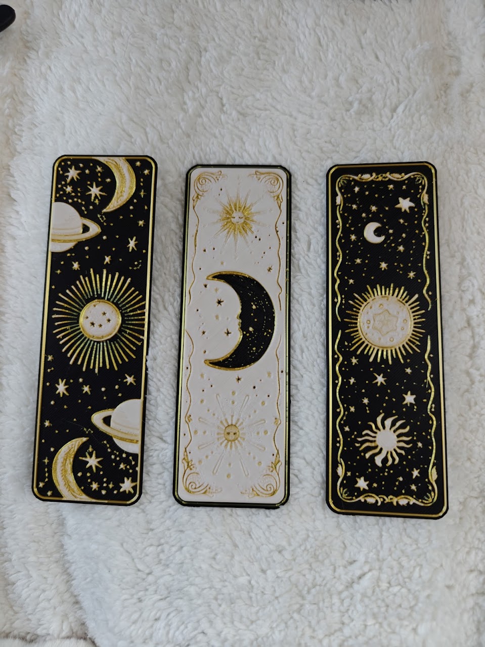 Set van 3 Boekenleggers - celestial-dreams-v2 - (black-white-cr golden) - 4v71gq