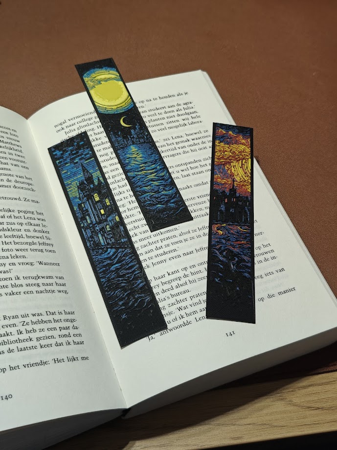Set van 3 Boekenleggers - dusk-moon-dawn - a3b8c2