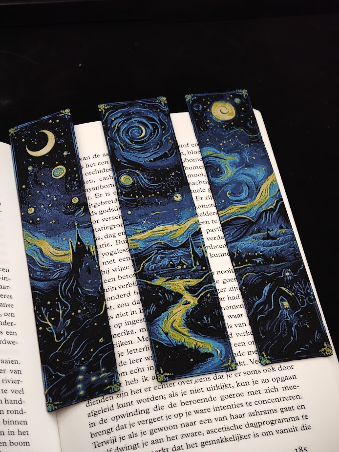 Set van 3 Boekenleggers - starry-night-dreams - (blue-yellow) - 8x1w7n