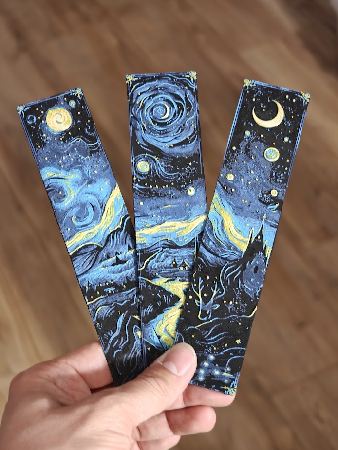 Set van 3 Boekenleggers - starry-night-dreams - (blue-yellow) - 8x1w7n - voorkant.jpg