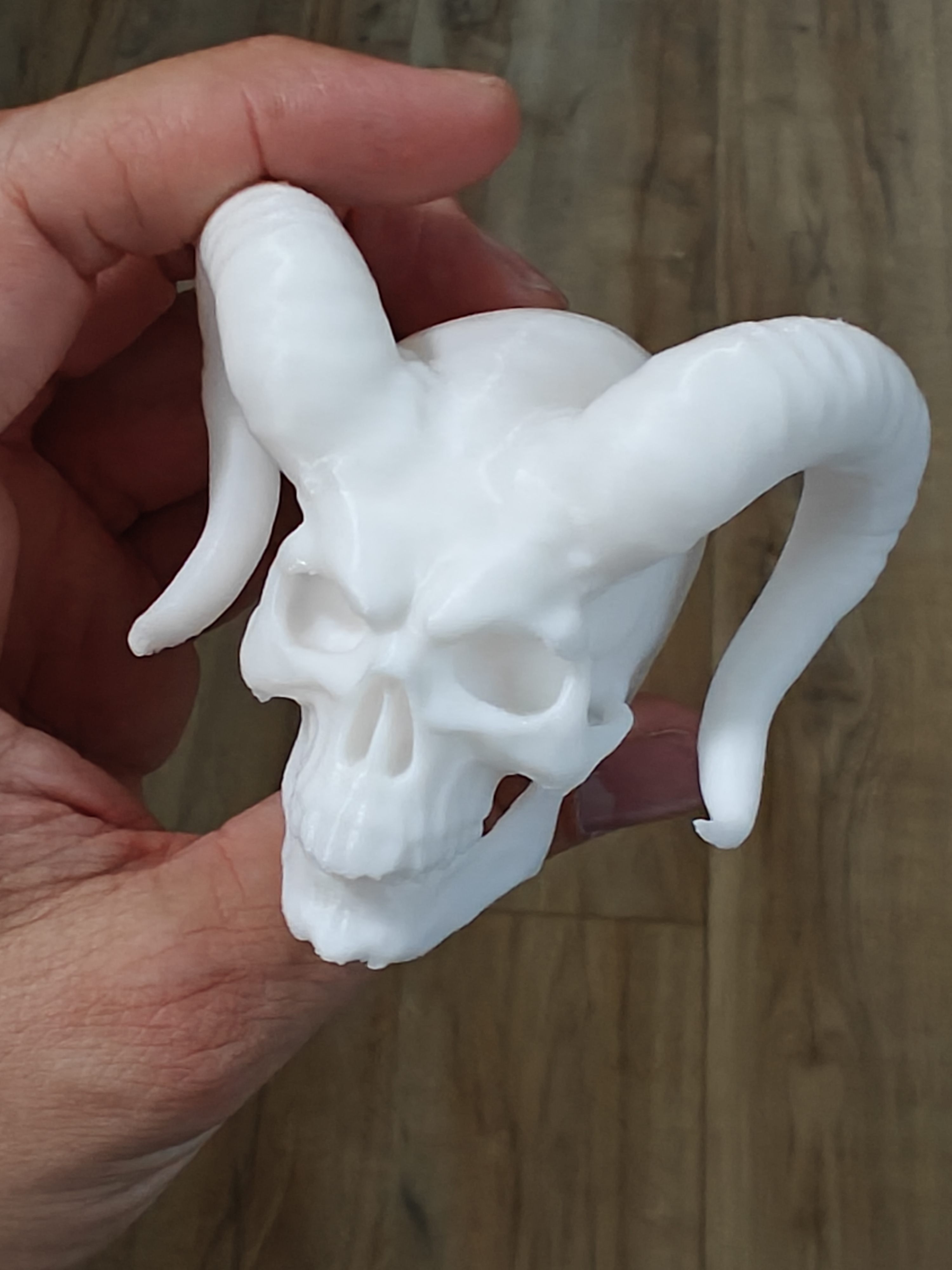Skull with horns 7cm - (White) - r7d8a2